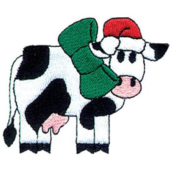 Christmas Cow Machine Embroidery Design