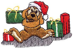 Puppy With Gifts Machine Embroidery Design