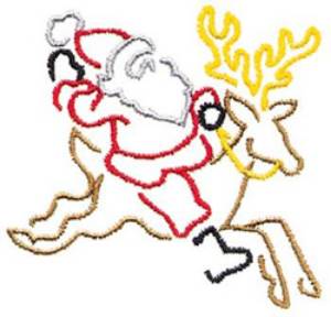 Picture of Santa On Reindeer Machine Embroidery Design