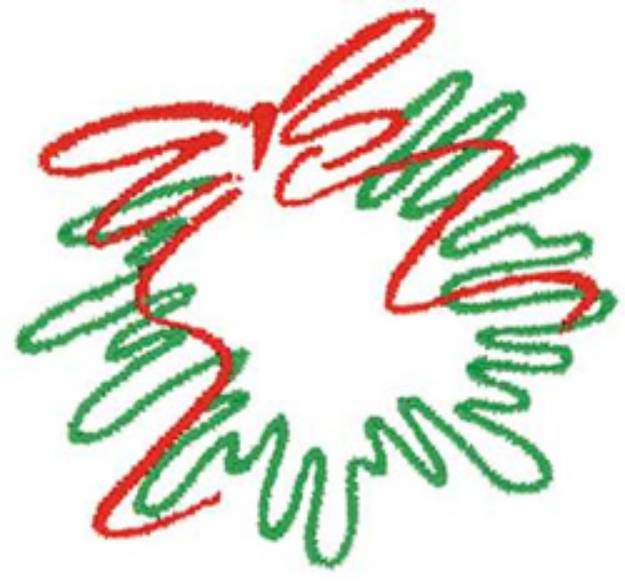 Picture of Wreath With Ribbon Machine Embroidery Design