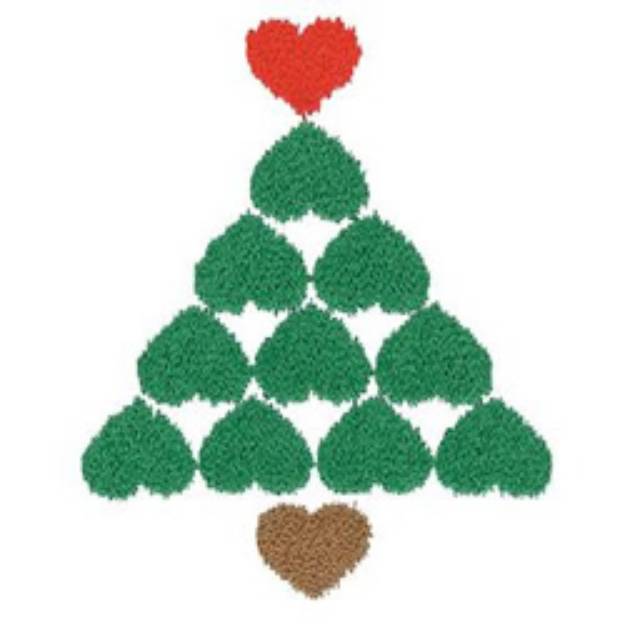 Picture of Christmas Heart Tree Machine Embroidery Design