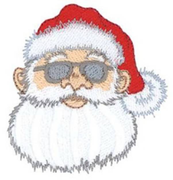 Picture of Santa With Shades Machine Embroidery Design