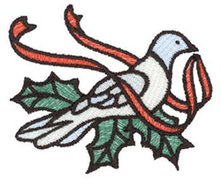 Dove With Holly Machine Embroidery Design