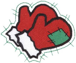 Christmas Mittens Machine Embroidery Design