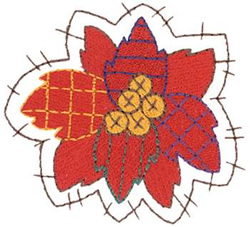 Patchwork Poinsettia Machine Embroidery Design