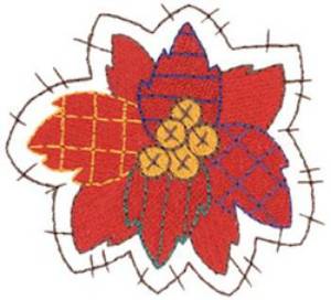 Picture of Patchwork Poinsettia Machine Embroidery Design