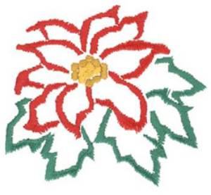 Picture of Poinsettia Outline Machine Embroidery Design