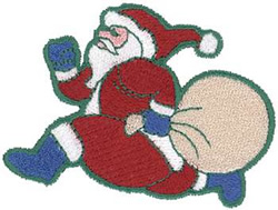 Running Santa Machine Embroidery Design