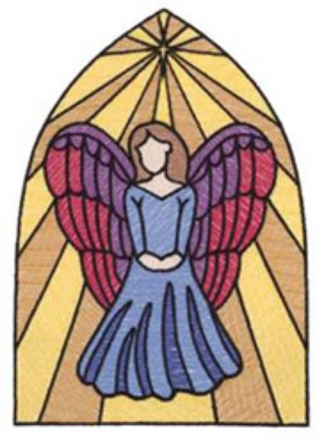 Picture of Angel In Stained Glass Machine Embroidery Design