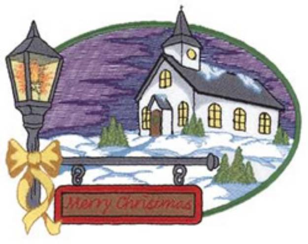 Picture of Christmas Church Machine Embroidery Design