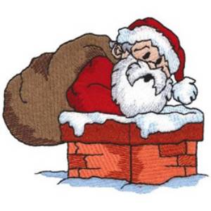 Picture of Santa In Chimney Machine Embroidery Design