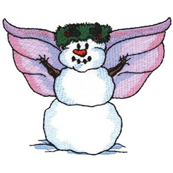Snowman W/ Wings Machine Embroidery Design