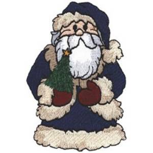 Picture of Santa W/ Christmas Tree Machine Embroidery Design