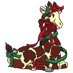 Christmas Giraffe Machine Embroidery Design