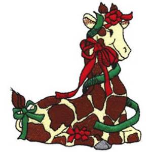 Picture of Christmas Giraffe Machine Embroidery Design