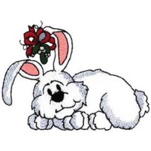 Picture of Christmas Bunny Machine Embroidery Design