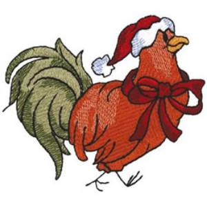 Picture of Christmas Rooster Machine Embroidery Design