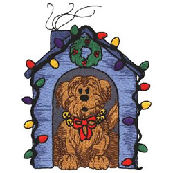 Christmas Doghouse Machine Embroidery Design