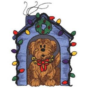 Picture of Christmas Doghouse Machine Embroidery Design
