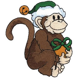 Christmas Monkey Machine Embroidery Design
