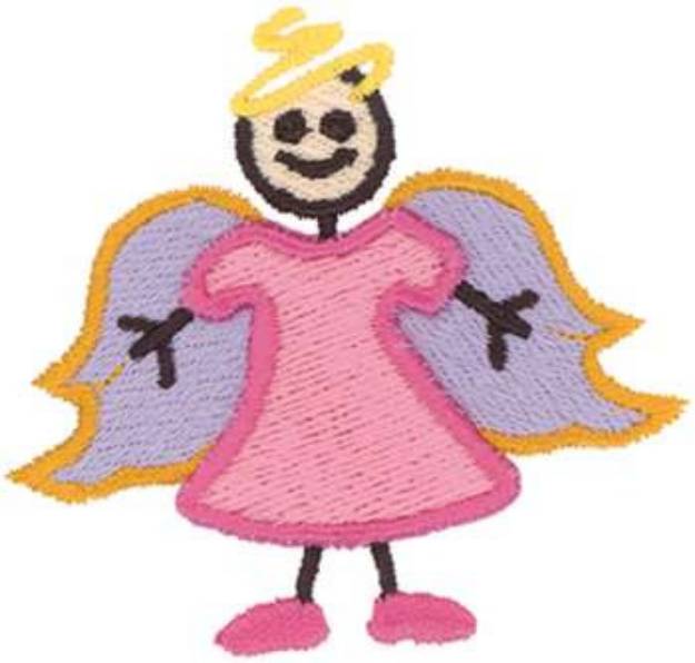 Picture of 3D Angel Stick Figure Machine Embroidery Design