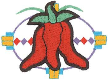 3D Chili Peppers Machine Embroidery Design