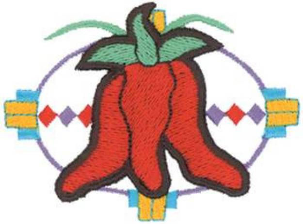 Picture of 3D Chili Peppers Machine Embroidery Design