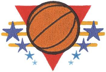 3D Basketball Logo Machine Embroidery Design