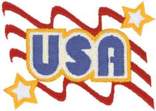 Picture of 3D USA Logo Machine Embroidery Design