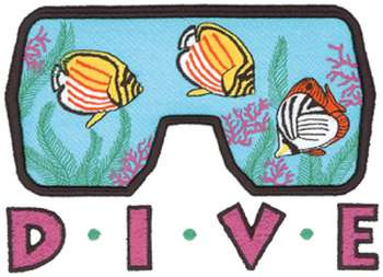 3D Coral Reef Dive Machine Embroidery Design