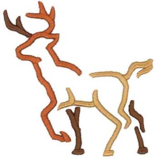 Picture of 3D Deer Outline Machine Embroidery Design