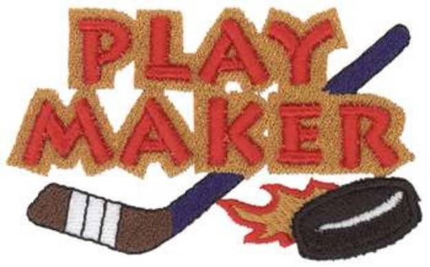 Picture of 3D Hockey Play Machine Embroidery Design