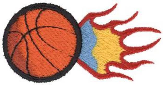 Picture of 3D Flaming Basketball Machine Embroidery Design