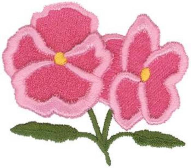 Picture of 3D Pansies Machine Embroidery Design
