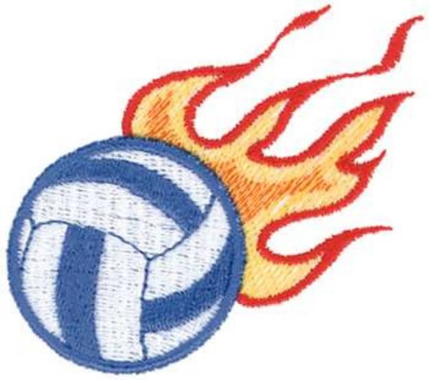 Picture of 3D Flaming Volleyball Machine Embroidery Design