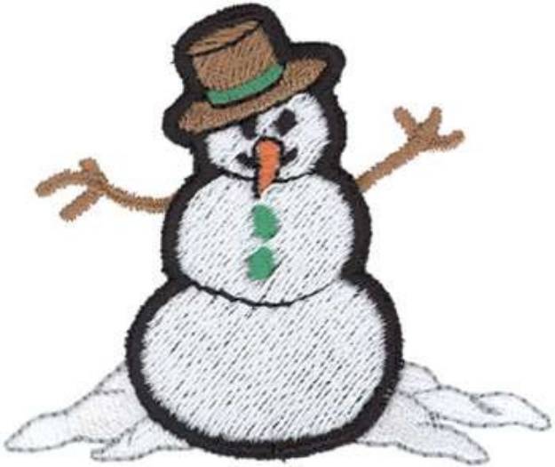 Picture of 3D Melting Snowman Machine Embroidery Design