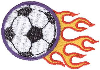 3D Flaming Soccerball Machine Embroidery Design