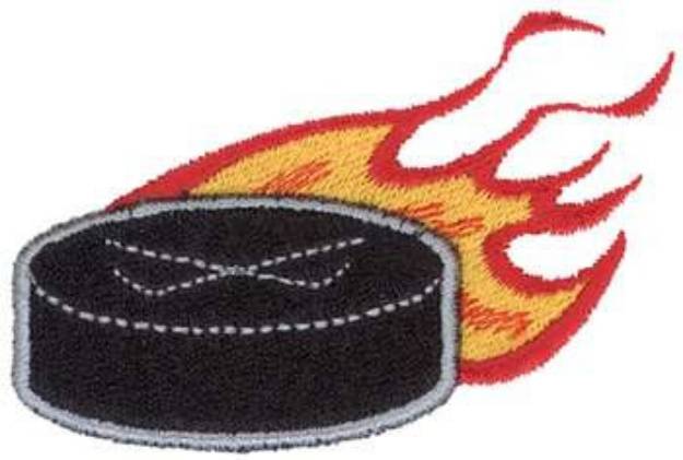 Picture of 3D Flaming Puck Machine Embroidery Design