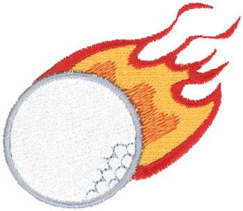 3D Flaming Golfball Machine Embroidery Design