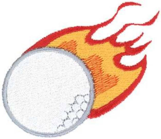 Picture of 3D Flaming Golfball Machine Embroidery Design