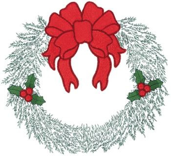 3D Holiday Wreath Machine Embroidery Design