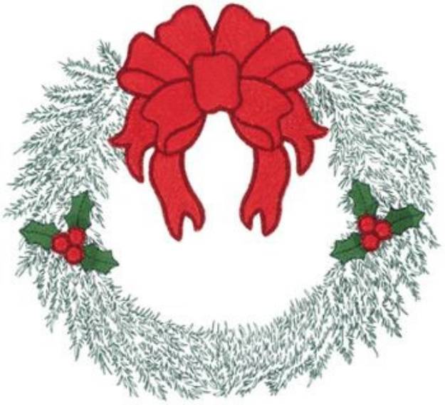 Picture of 3D Holiday Wreath Machine Embroidery Design