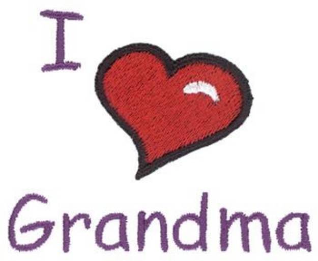 Picture of 3D I Love Grandma Machine Embroidery Design