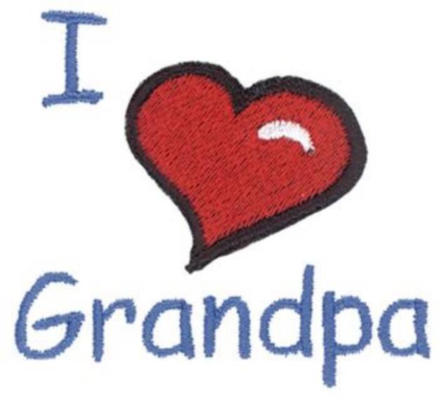 Picture of 3D I Love Grandpa Machine Embroidery Design