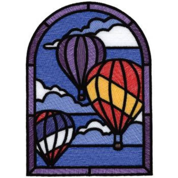 Picture of Hot Air Balloon Window Machine Embroidery Design