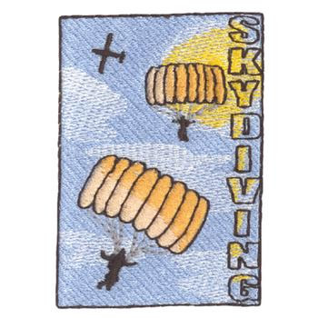 Skydiving Patch Machine Embroidery Design
