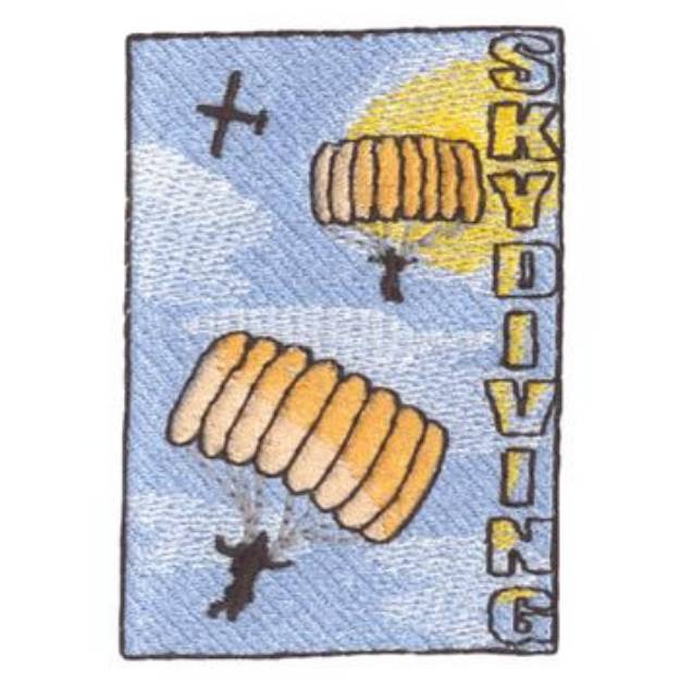 Picture of Skydiving Patch Machine Embroidery Design