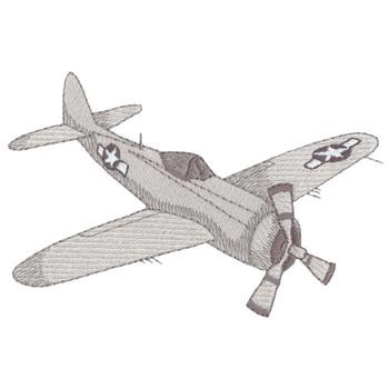 WWII P47 Plane Machine Embroidery Design