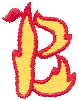 Flaming B Machine Embroidery Design