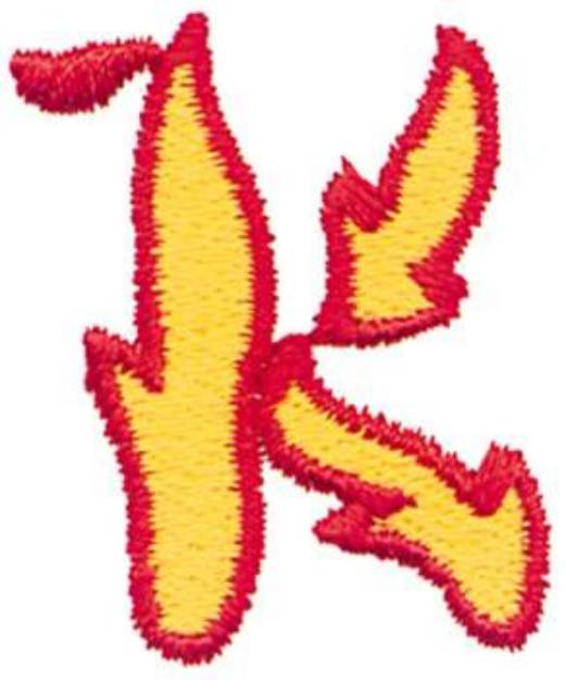 Picture of Flaming K Machine Embroidery Design